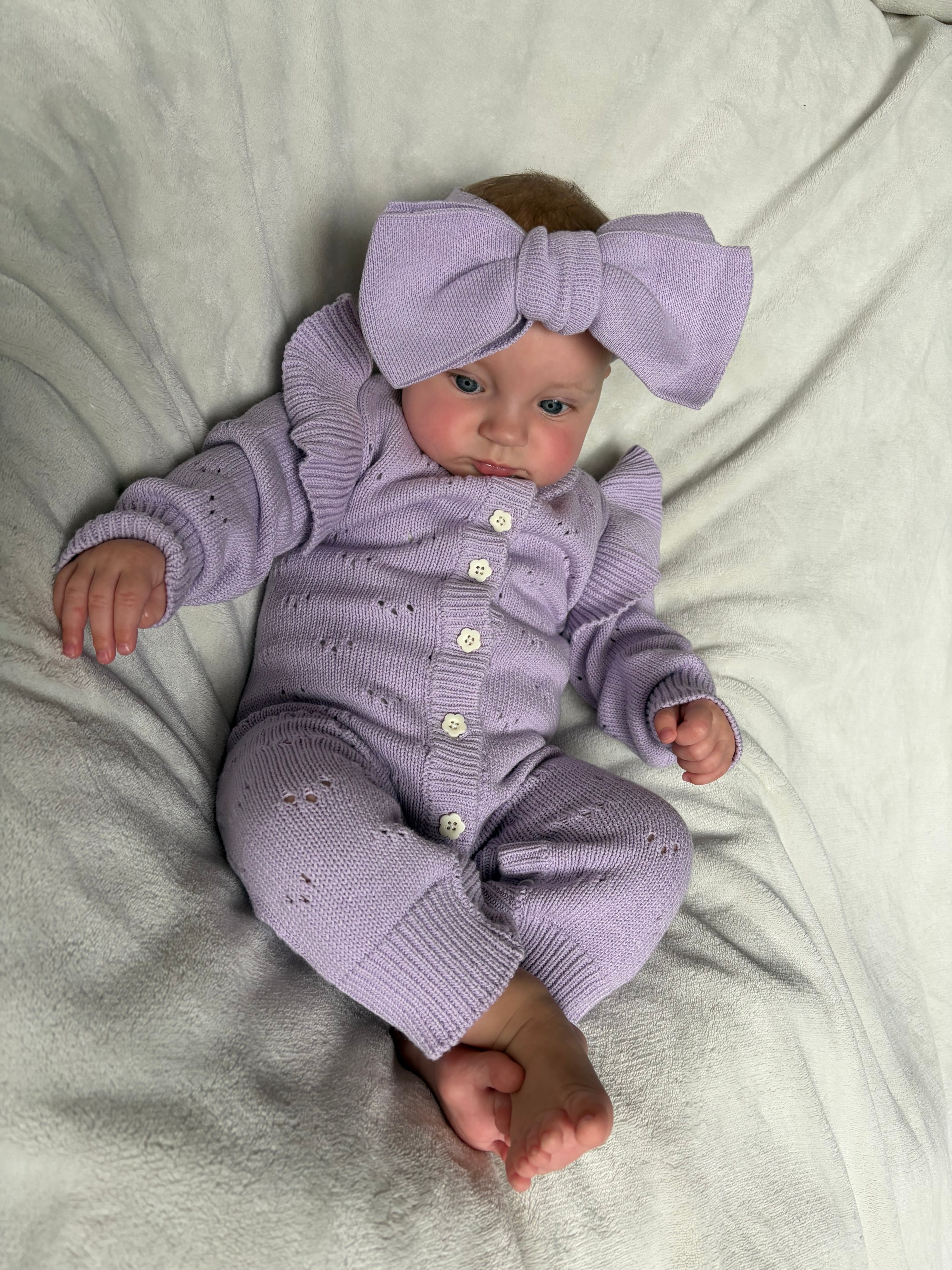 Boxpakje ruffle lila + haarband lila